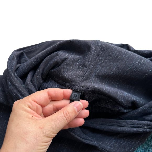 lululemon 8 Lab Varsa Blue Jacquard Stripe Crop Athletic Hoodie W3DDWS - Picture 8 of 9